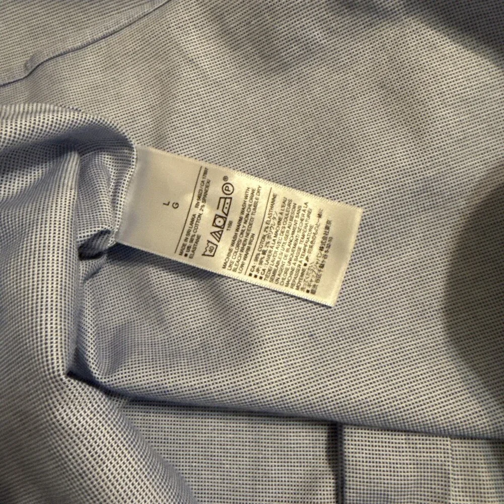 Banana Republic Men’s Large Slim Fit Non-Iron Dress Shirt Blue/ light gray